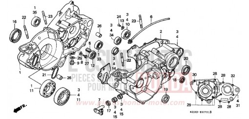 KURBELGEHAEUSE CR250RN de 1992
